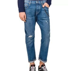 The Kooples Short Drop Slim Fit Jeans in Blue size 29